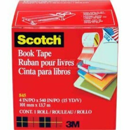 3M Scotch® Book Tape 845, 4" x 540", 3" Core, 1 Roll 8454